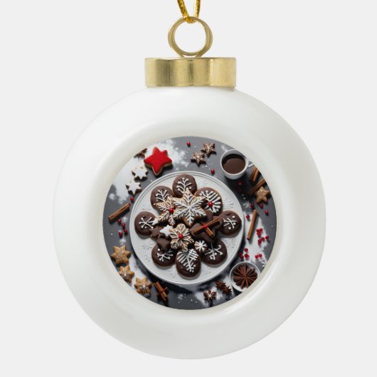 Navidad 1 - 001 keramische bal ornament (Voorkant)