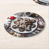 navidad 1 - 001 ronde kartonnen onderzetter (Gebogen)