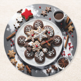 navidad 1 - 001 ronde kartonnen onderzetter