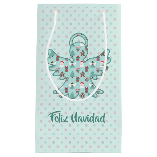 Navidad Angel Cutout Klein Cadeauzakje (Voorkant)