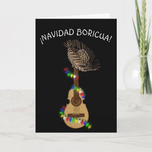 Navidad Boricua Cuatro Puertorriqueno Bedankkaart (Voorkant)
