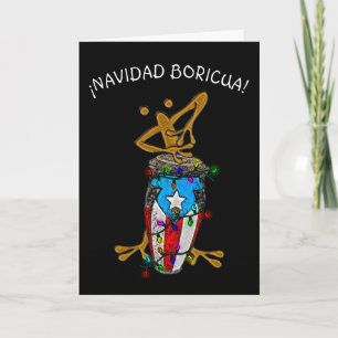 Navidad Boricua Xmas Conga Coqui Taino Bedankkaart