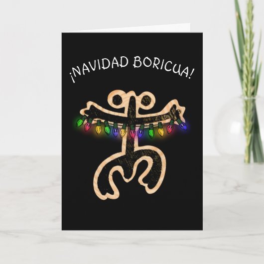 Navidad Boricua Xmas Coqui Taino Bedankkaart (Voorkant)