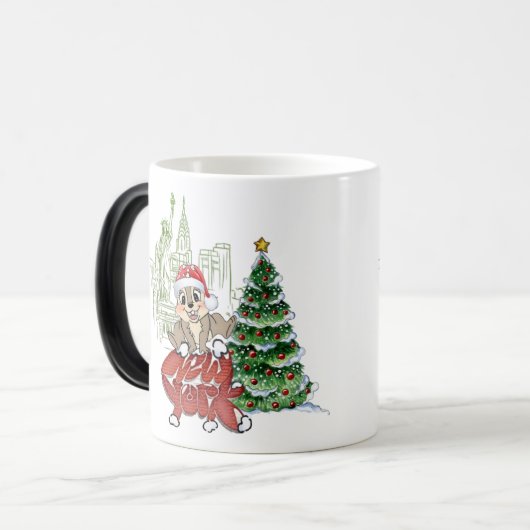 navidad en nueva york con ardilla magische mok (Voorkant links)