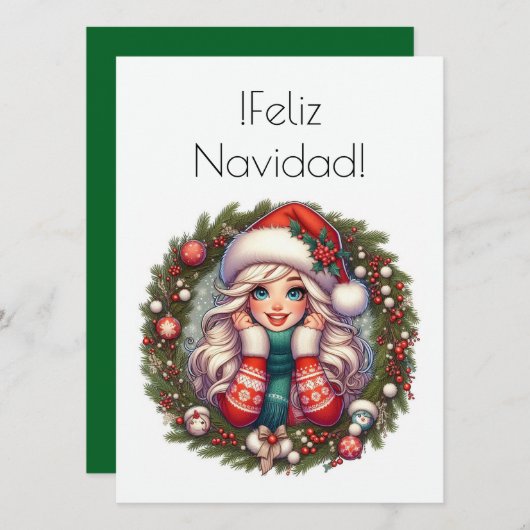 Navidad Feliz Feestdagenkaart (Voorkant / Achterkant)