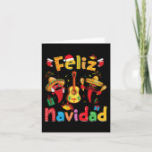 Navidad Mexicaanse Fiesta Hot Pepper Gitaar Xmas O Kaart (Voorkant)