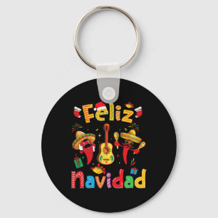 Navidad Mexicaanse Fiesta Hot Pepper Gitaar Xmas O Sleutelhanger