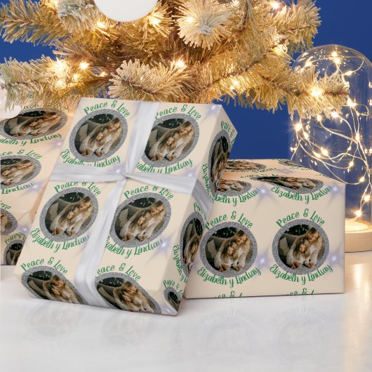 Navidades de fotografía de plata redonda y crema d cadeaupapier (Feestdagen)