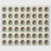 Navidades de fotografía de plata redonda y crema d cadeaupapier (Vlak)