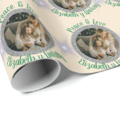 Navidades de fotografía de plata redonda y crema d cadeaupapier (Rol Hoek)