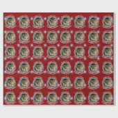 Navidades de fotografía de plata redonda y rojo de cadeaupapier (Vlak)