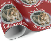 Navidades de fotografía de plata redonda y rojo de cadeaupapier (Rol Hoek)