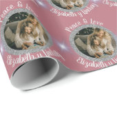 Navidades fotografía de plata redonda y oro Rosa d Cadeaupapier (Rol Hoek)