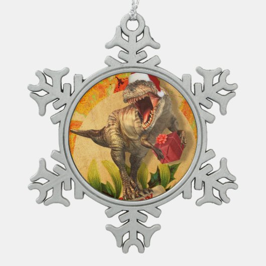 Navidades Jurásicas (I) Tin Sneeuwvlok Ornament (Voorkant)