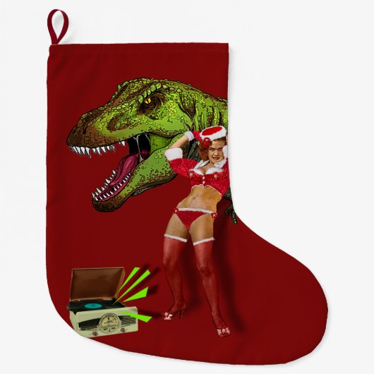 Navidades Jurásicas Pin Up Grote Kerstsok (Voorkant)