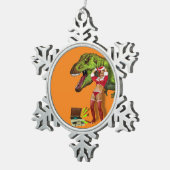 Navideña Jurásica Tin Sneeuwvlok Ornament (Rechts)