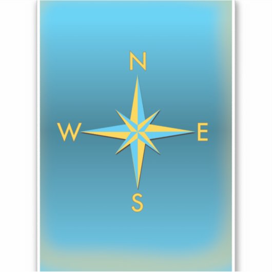 Navigatie Compass Sticker (Voorkant)
