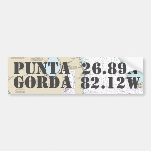 navigatie op de lengtegraad van Punta Gorda FL Bumpersticker (Voorkant)