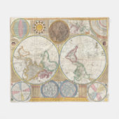 Navigatie Wereldkaart Print Fleece Deken (Voorkant (Horizontaal))