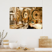 Navigatieborden en -instrumenten voor onderzeebote poster (Keuken)