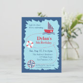 Navigatiekaart, Nautical Birthday Party Kaart (Staand voorkant)