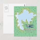 Navigatiekaart Sun Moon Lake Taiwan Briefkaart (Voorkant / Achterkant)