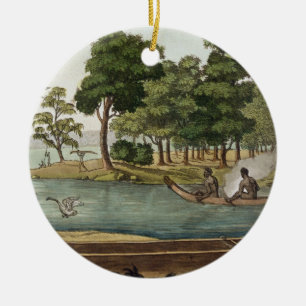 Navigatiemethode in New Holland, gegraveerd met F Keramisch Ornament