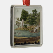 Navigatiemethode in New Holland, gegraveerd met F Metalen Ornament (Rechts)