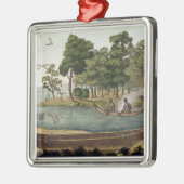 Navigatiemethode in New Holland, gegraveerd met F Metalen Ornament (Links)