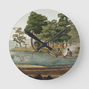 Navigatiemethode in New Holland, gegraveerd met F Ronde Klok