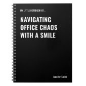Navigating Office Chaos Funny Quote Notitieboek (Voorkant)