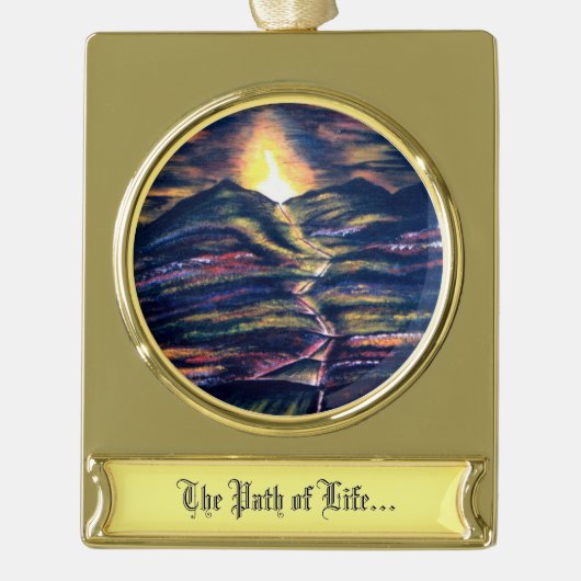 Navigation Path: Life Verguld Banner Ornament (Voorkant)