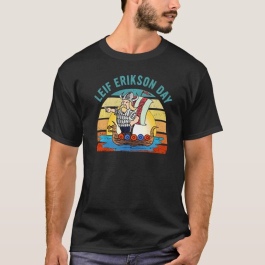Navigator Explorer Leif Erikson Day Nordic America T-shirt (Voorkant)