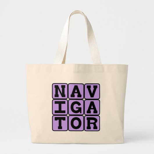 Navigator, Kaart Meester Grote Tote Bag (Voorkant)