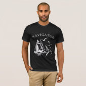 Navigator Sailboar Sailor Black Bella Canvas T-shirt (Voorkant volledig)