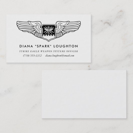 Navigator Wings Professional Aviator Visitekaartje (Voorkant / Achterkant)
