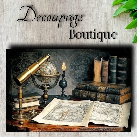 Navigator's Desk  Wereldbol Decoupage Tissuepapier