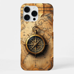 Navigator's Erfenis: Wereldkaart Kompas iPhone 16 Pro Max Hoesje