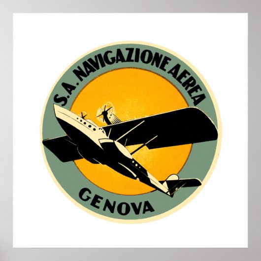 Navigazione Aerea ~ Genova Poster (Voorkant)