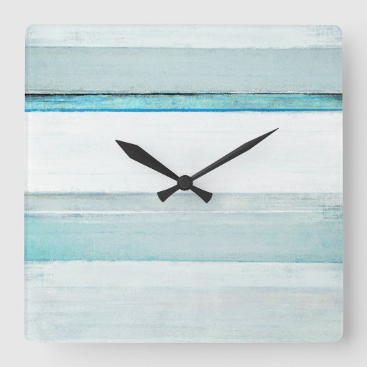 "Navigeer" blauwe Abstracte kunst Vierkante Klok (Voorkant)