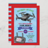 Navigeer Drone Verjaardagsfeest Vlieg over Rood Bl Kaart (Voorkant / Achterkant)