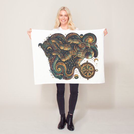 Navigeer langs de sterren – Inspirerende Kosmos Fleece Deken (In situ)