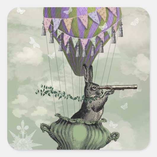 Navigekonijn Vierkante Sticker (Voorkant)