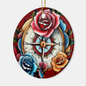 "Navigeren door het hart" Keramisch Ornament (Links)