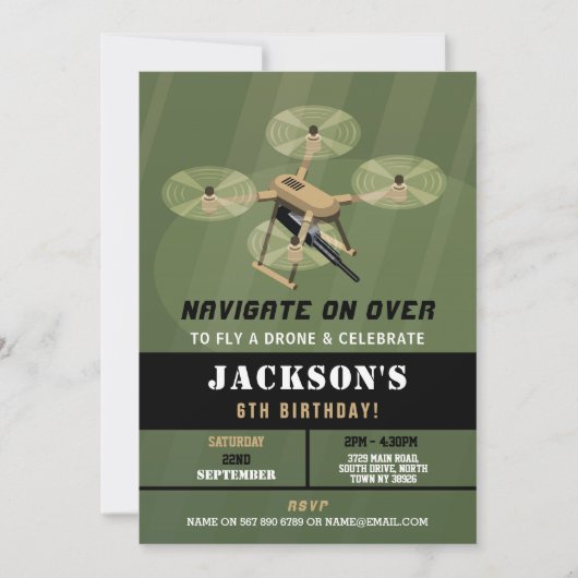 Navigeren Drone Leger Verjaardag Camouflage Kaart (Voorkant)