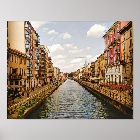 Navigli Canal Milano Poster (Voorkant)