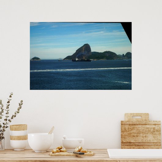 Navio na baia poster (Keuken)