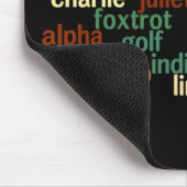 NAVO-fonetisch alfabet (donkere achtergrond) Muismat (Hoek)