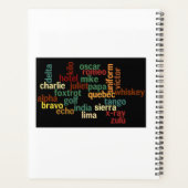 NAVO-fonetisch alfabet (donkere achtergrond) Planner (Achterkant)