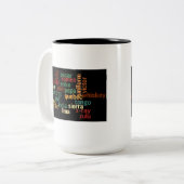 NAVO-fonetisch alfabet (donkere achtergrond) Tweekleurige Koffiemok (Voorkant links)